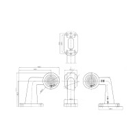 Markeringslicht LED op rubber 90° links 12-24V