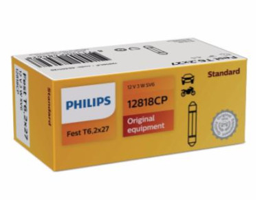 Philips T6.2x27 - 12V - 3W - SV6 - buis